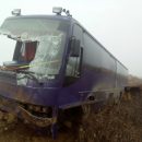На севере Астраханской области рейсовый автобус упал в кювет