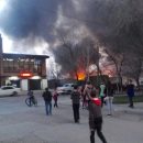 В Астрахани сняли на видео сильный пожар на улице Звездной