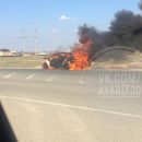 На трассе под Астраханью полностью сгорела Mazda CX-7